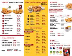 lee's famous recipe chicken menu